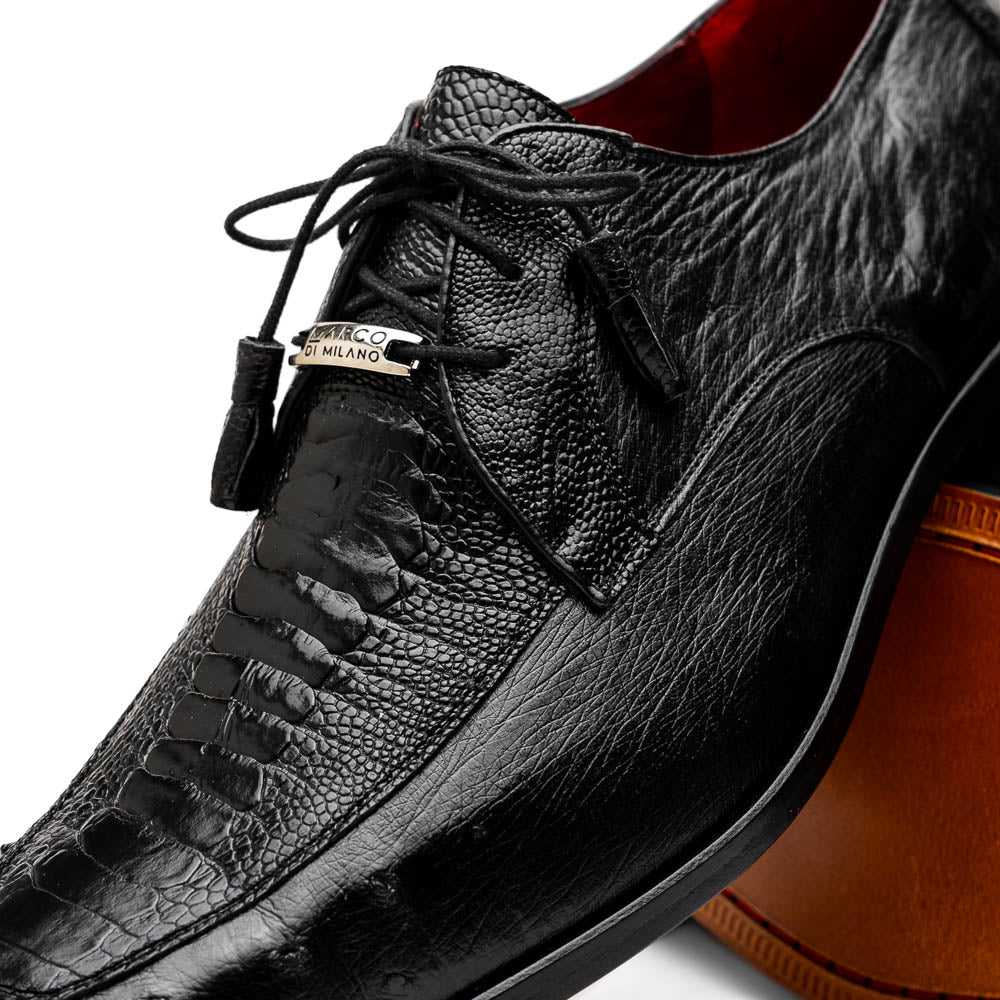 Marco Di Milano Andretti Black Ostrich Leg Shoes