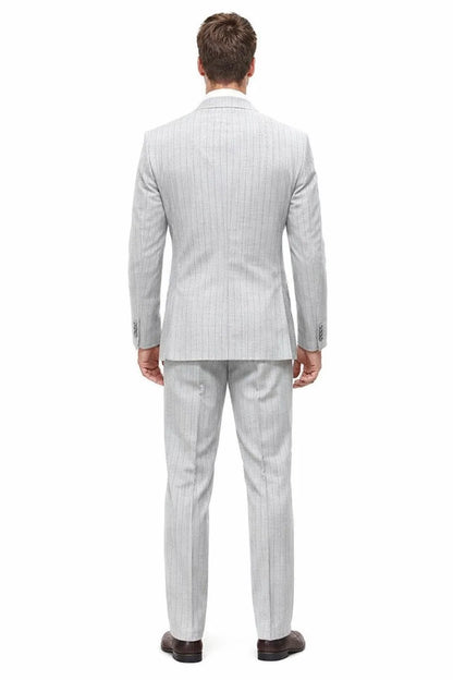 Statement Men’s 2-Piece 100% Wool Double Breasted Pinstripe Suit