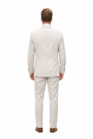Statement Men’s 2-Piece 100% Wool Double Breasted Pinstripe Suit
