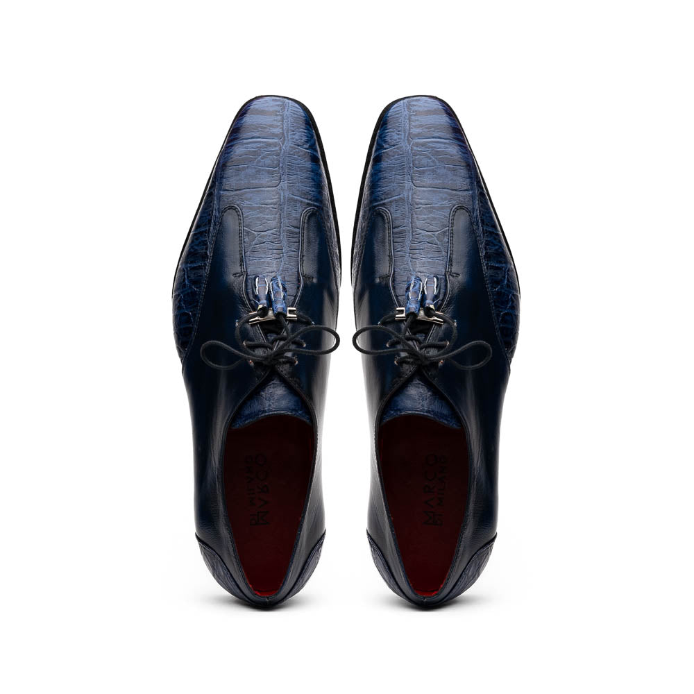 Marco Di Milano Anzio Blue Jeans Alligator & Calfskin Derby
