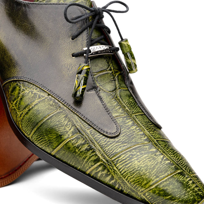 Marco Di Milano Anzio: Rustic Green Leather Loafers