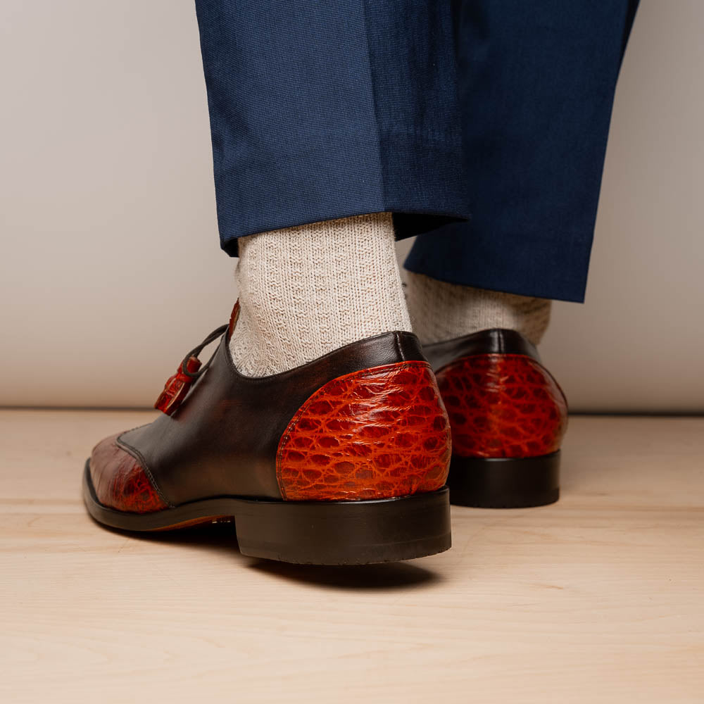 Marco Di Milano Anzio: Rustic Cognac Leather Shoe