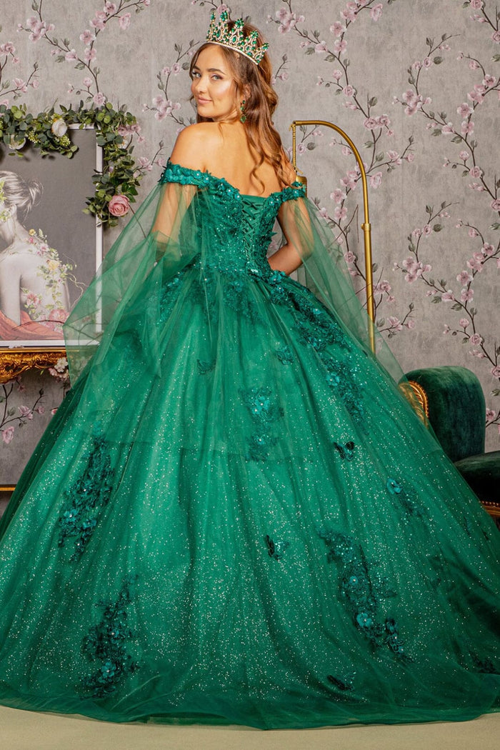 Applique Cape Sleeve Gown by Elizabeth KGL3181