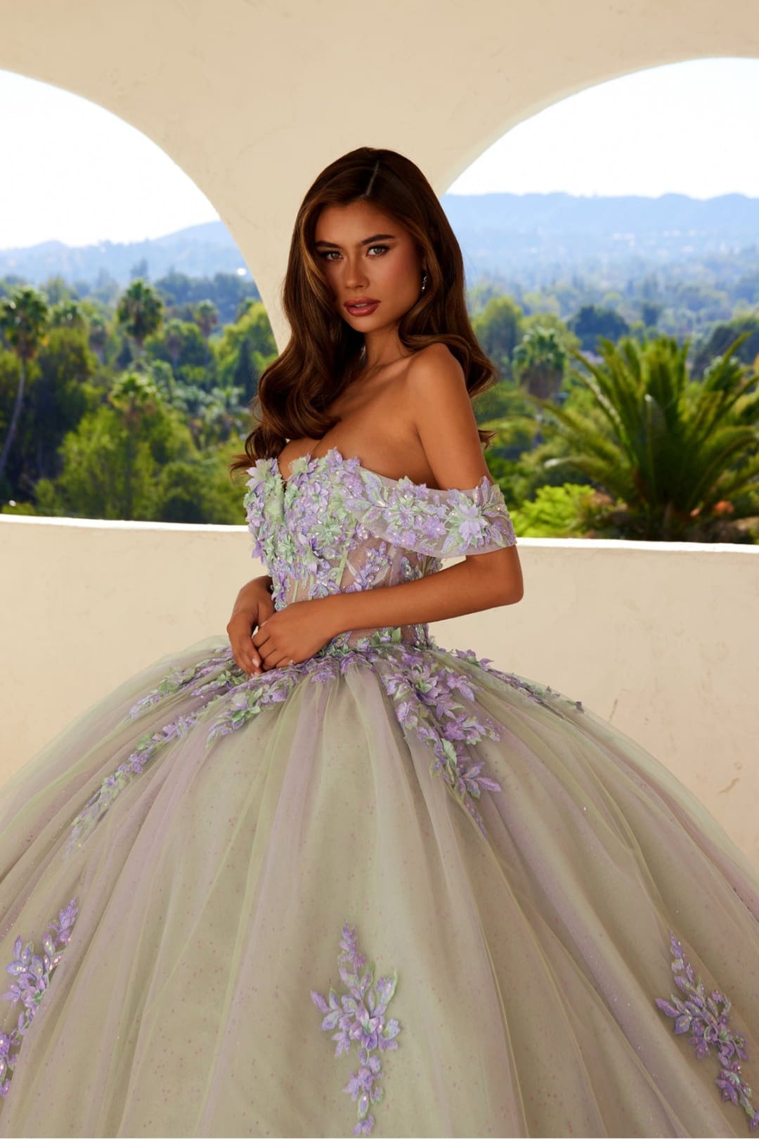 Applique Off Shoulder Ball Gown by Juliet JT1479J - Quinceanera Dresses
