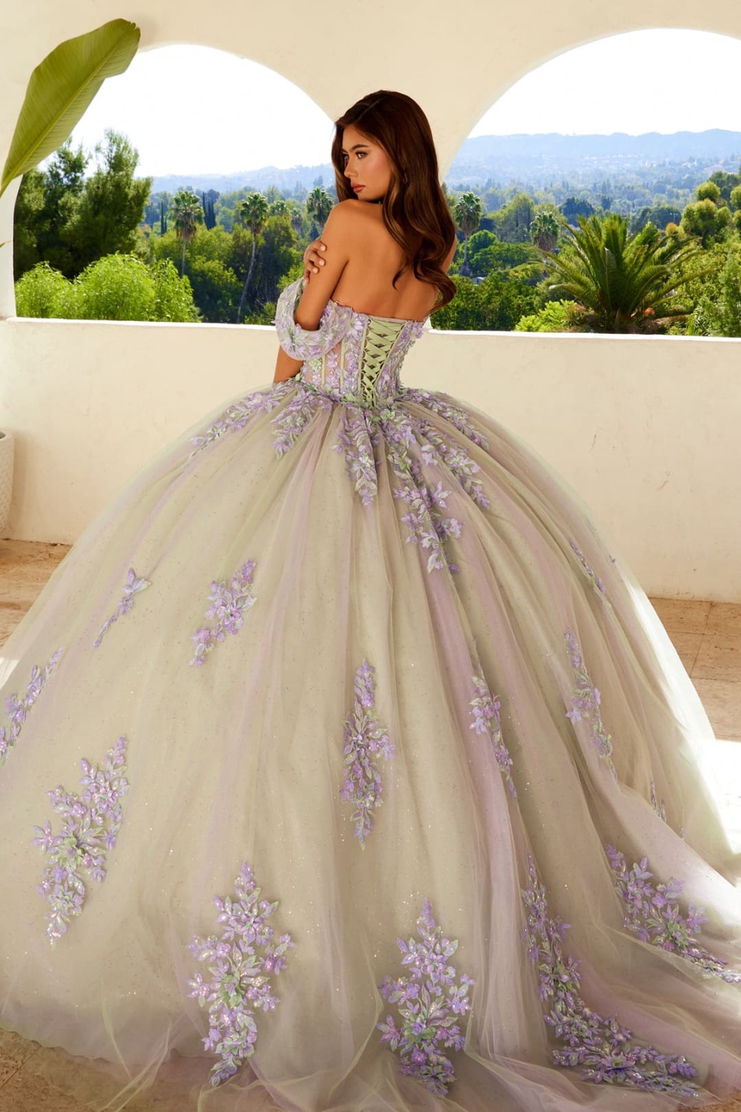 Applique Off Shoulder Ball Gown by Juliet JT1479J - Quinceanera Dresses
