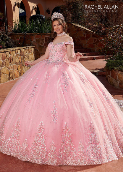 Rachel Allan RQ1121 Applique Off Shoulder Quinceanera Dress