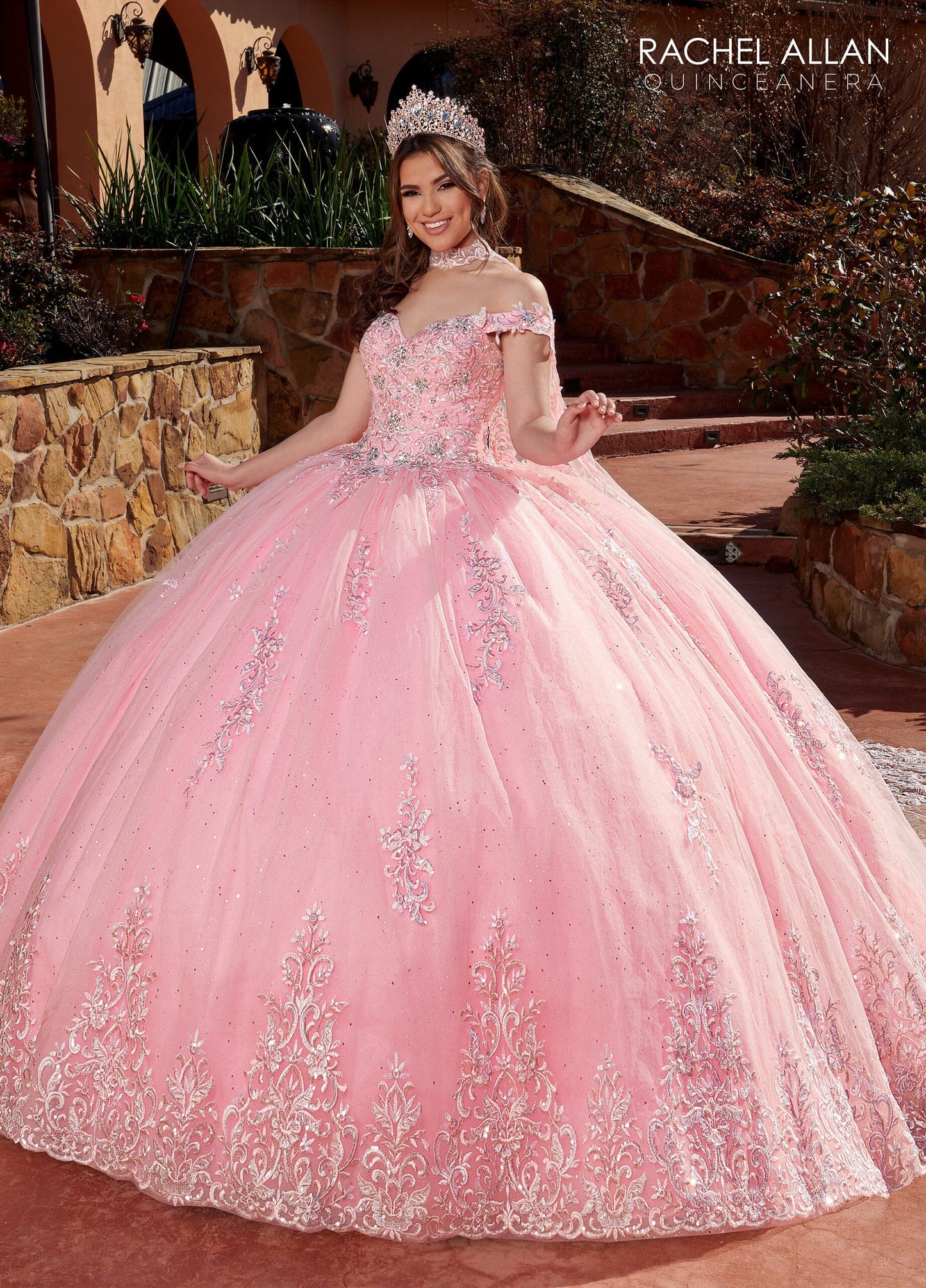 Rachel Allan RQ1121 Applique Off Shoulder Quinceanera Dress