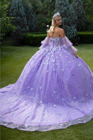 Applique Puff Sleeve Ball Gown by GLS Gloria GL3541 - Quinceanera Dresses