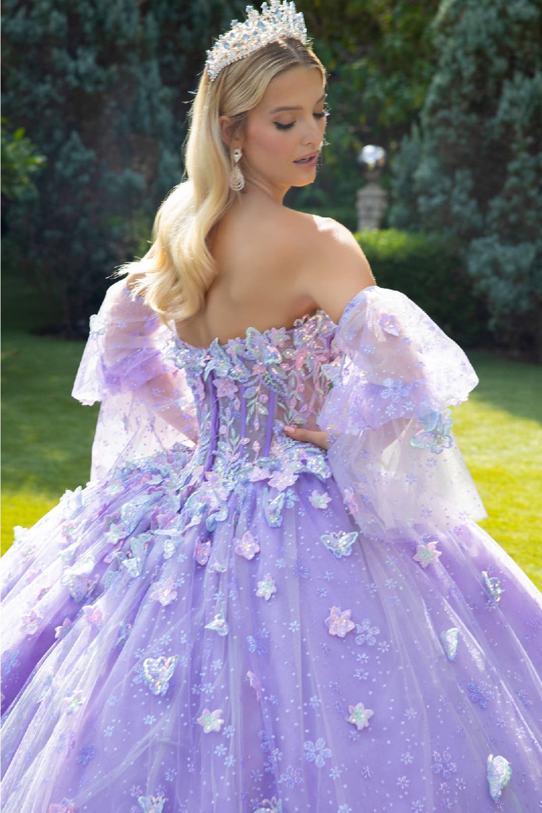 Applique Puff Sleeve Ball Gown by GLS Gloria GL3541 - Quinceanera Dresses