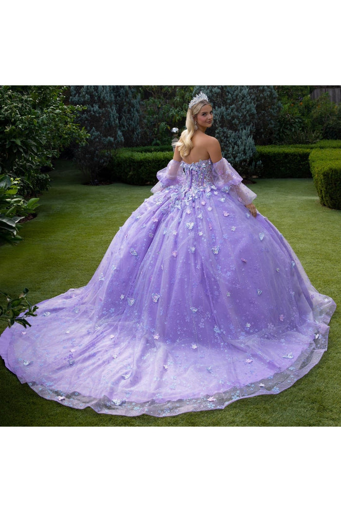 Applique Puff Sleeve Ball Gown by GLS Gloria GL3541