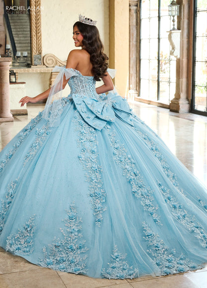 Rachel Allan RQ1132 Applique Sheer Corset Quinceanera Dress