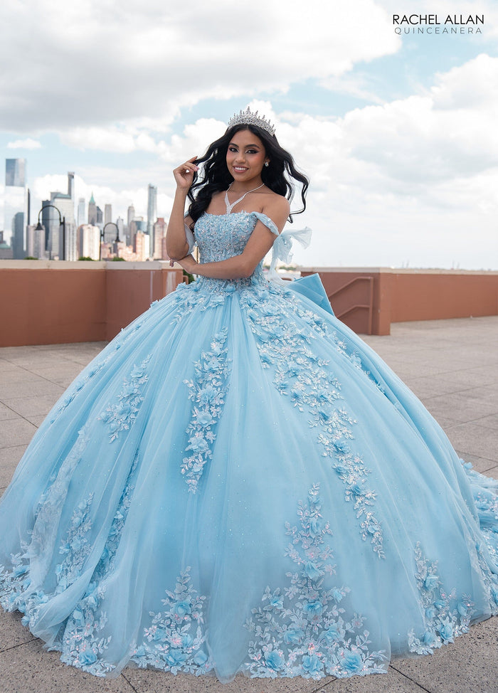Rachel Allan RQ1132 Applique Sheer Corset Quinceanera Dress