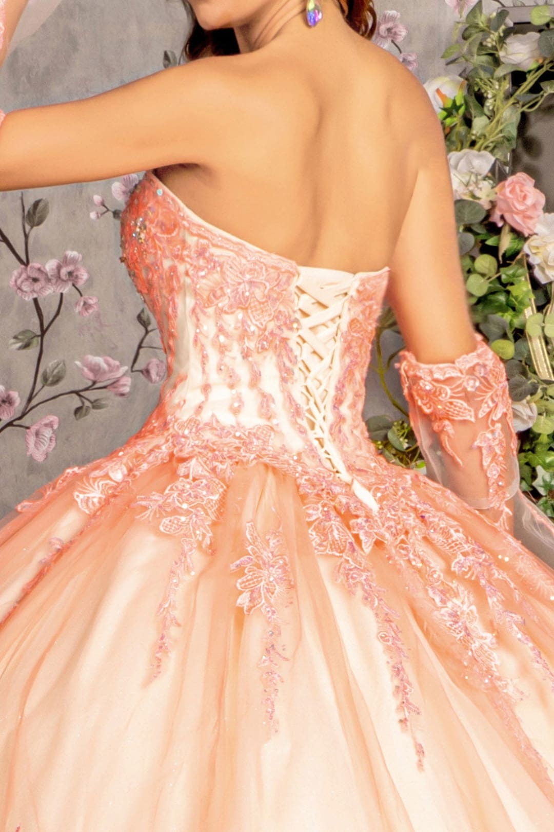 Applique Strapless Bell Sleeve Ball Gown by GLS Gloria GL3235 - Quinceanera Dresses