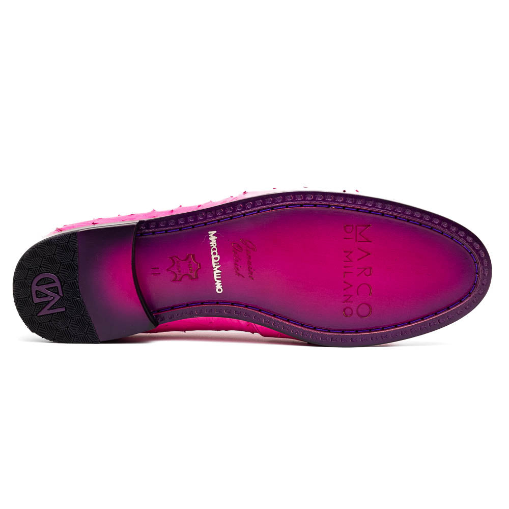 Marco Di Milano Aubiere Pink Ostrich Quill Tassel Loafers