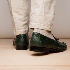 marco-di-milano-aubiere-green-ostrich-quill-tassel-loafers