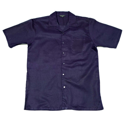 Mens Purple Linen Shirt and Pants Casual Outfit Set