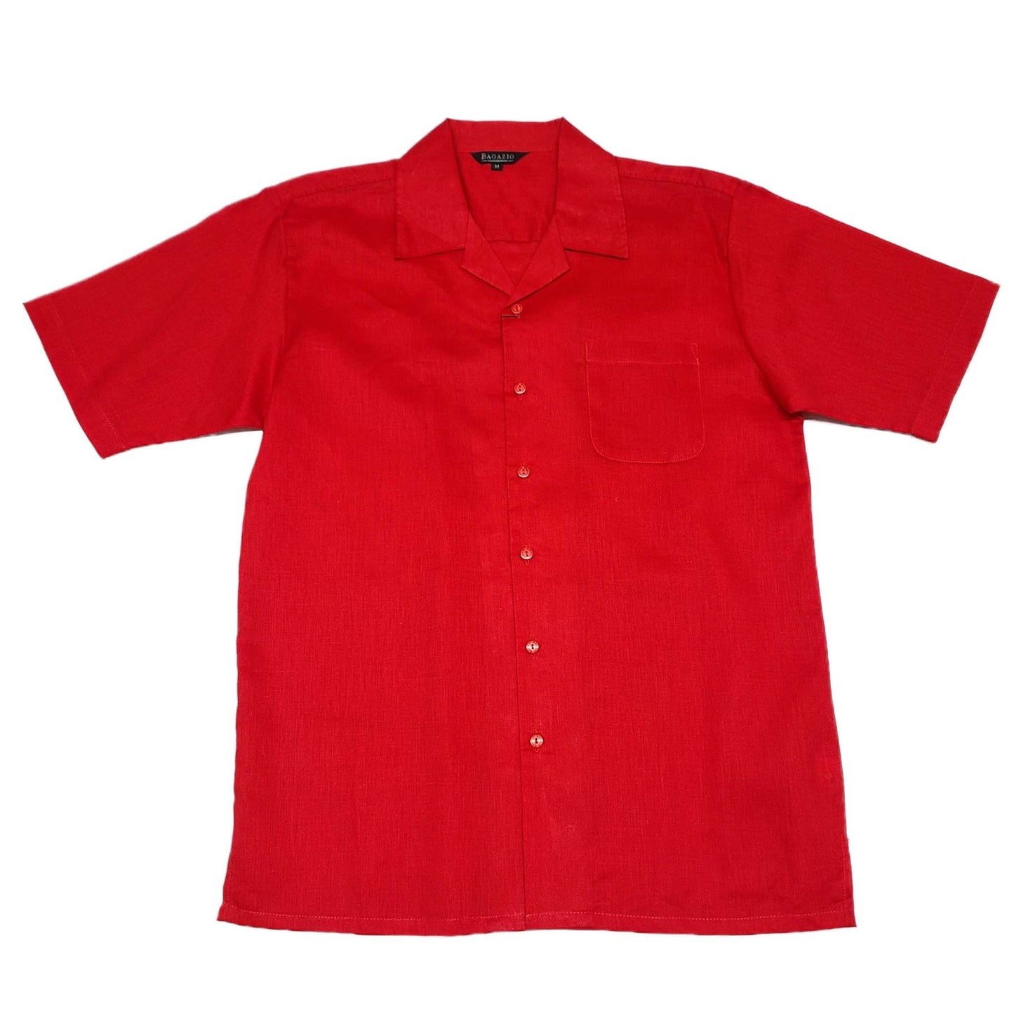 Mens Red Linen Shirt and Pants Casual Outfit Set