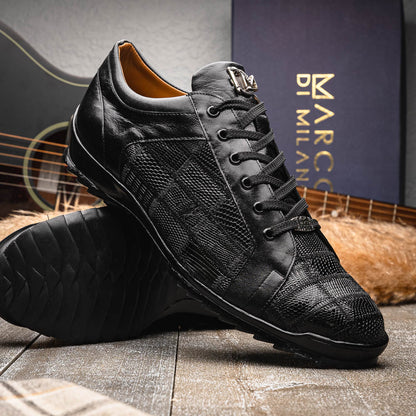 Marco Di Milano Bari Black Leather Luxury Shoe