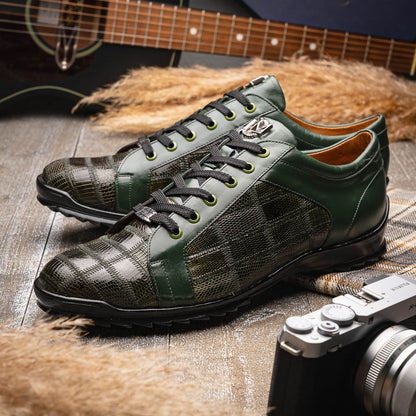 Marco Di Milano Bari Green Leather Oxford Dress Shoe