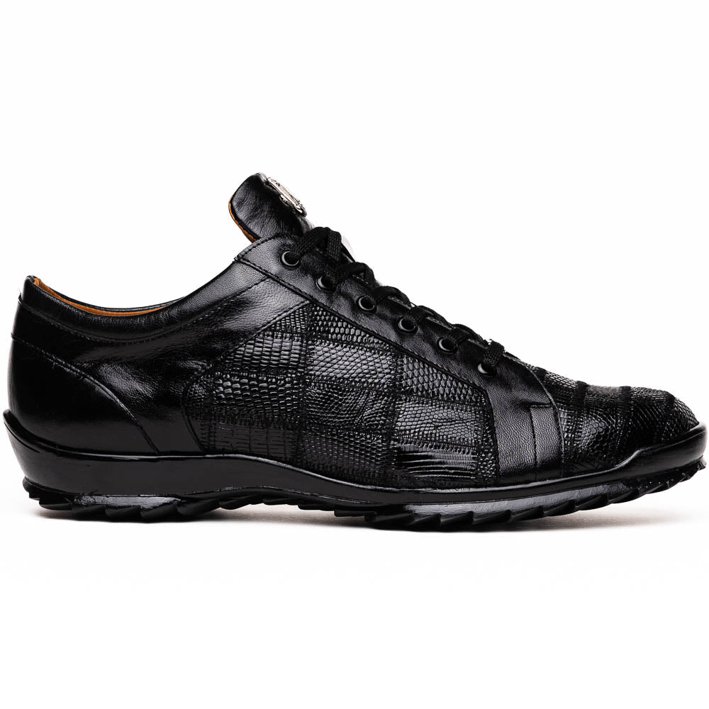 Marco Di Milano Bari Patchwork Lizard Sneakers in Black
