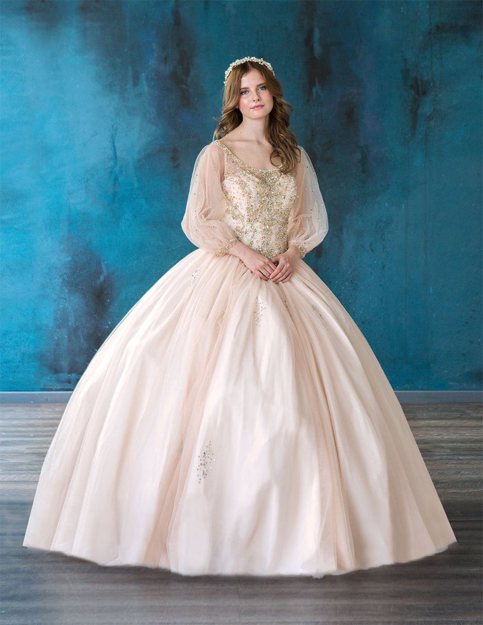 Beaded Long Sleeve Quinceanera Dress by Calla KY-71289