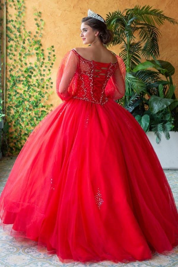 Beaded Long Sleeve Quinceanera Dress by Calla KY-71289