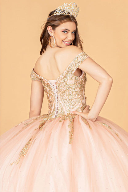 Beaded Off Shoulder Ball Gown by Elizabeth K GL3079 - Quinceanera Dresses