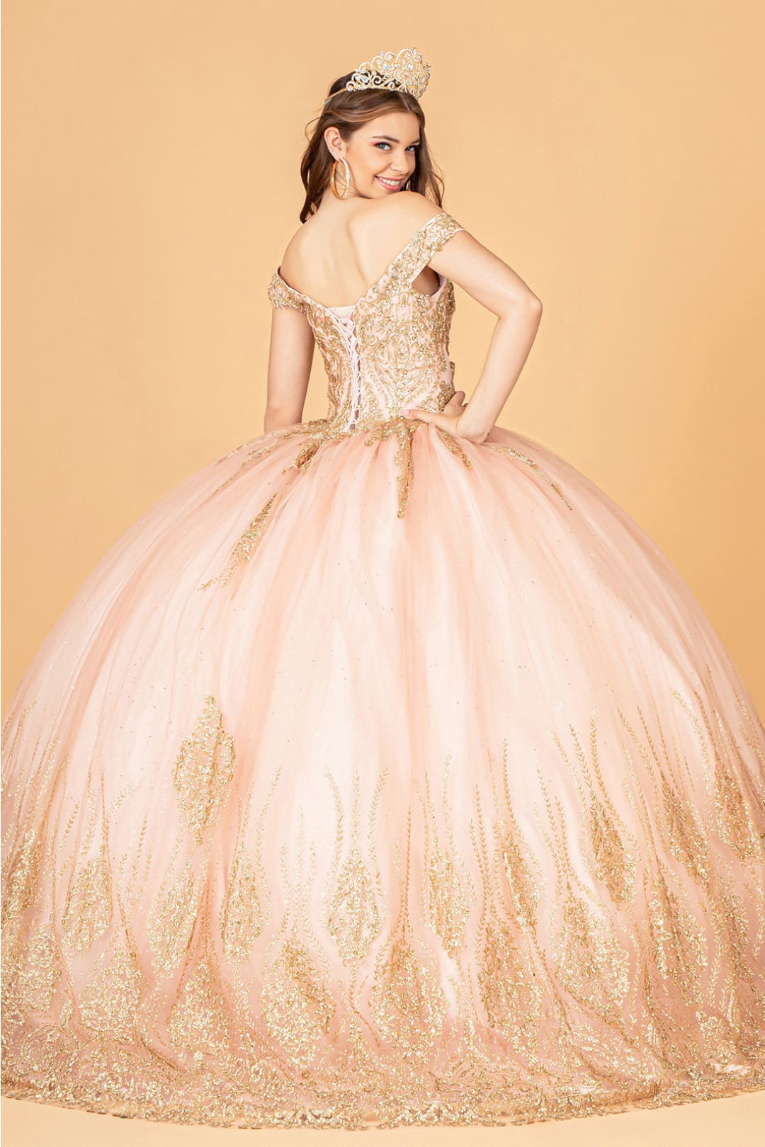 Beaded Off Shoulder Ball Gown by Elizabeth K GL3079 - Quinceanera Dresses