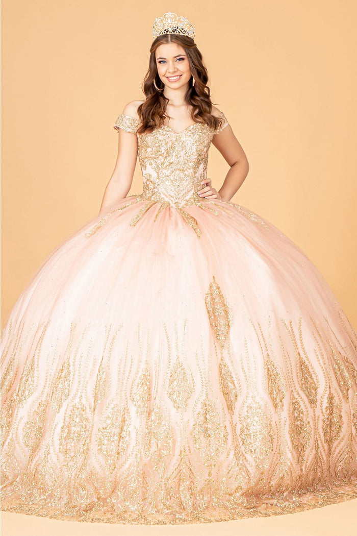 Beaded Off Shoulder Ball Gown by Elizabeth KGL3079
