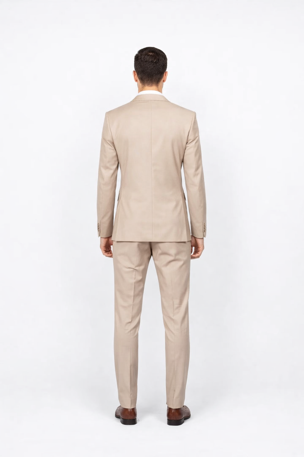 Beige Slim Fit Suit for Men by Rossiman Rossi ?? Tailored Skinny Fit Formal Suit