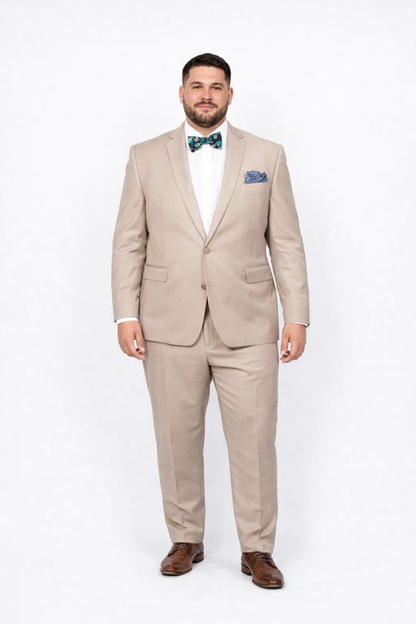 Beige Slim Fit Suit for Men by Rossiman Rossi ?? Tailored Skinny Fit Formal Suit