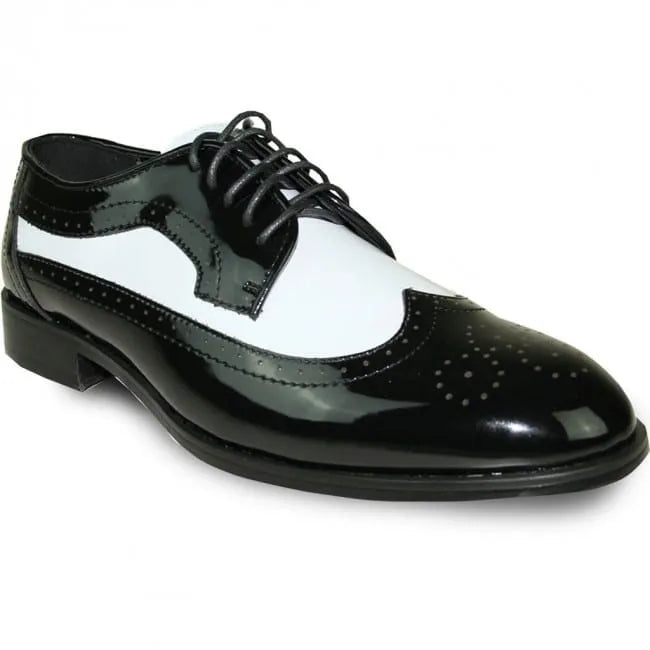 Black & White Wingtip Men's Tuxedo Shoes – Vintage Gatsby Spat Dress Shoes