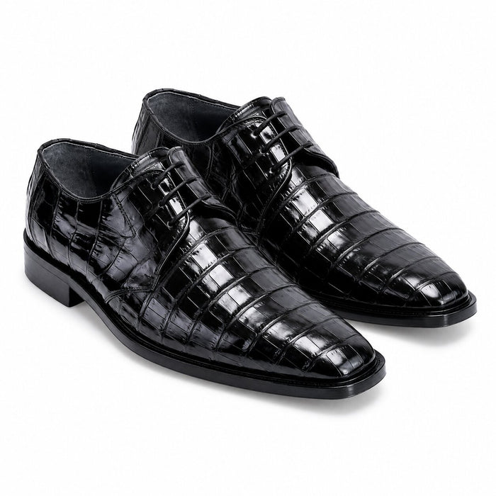 Los Altos Black Genuine All-Over Crocodile Shoe ~ World Best Alligator ~ Gator Skin Belly Shoe