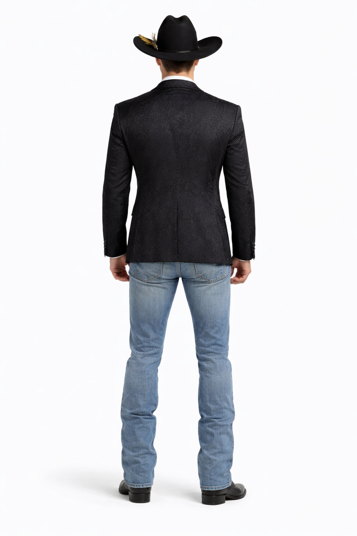 Black Lace Luxury Three-Piece Suit