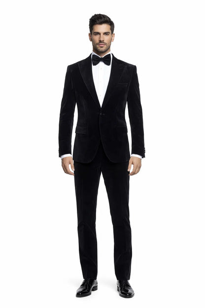 Black Men??s Suit ?? Rossi Man Leo RM1575 with Modern Sleek Fit