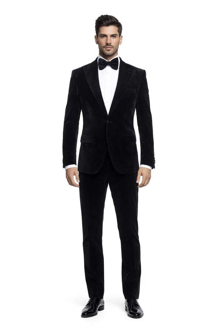 Black Men??s Suit ?? Rossi Man Leo RM1575 with Modern Sleek Fit