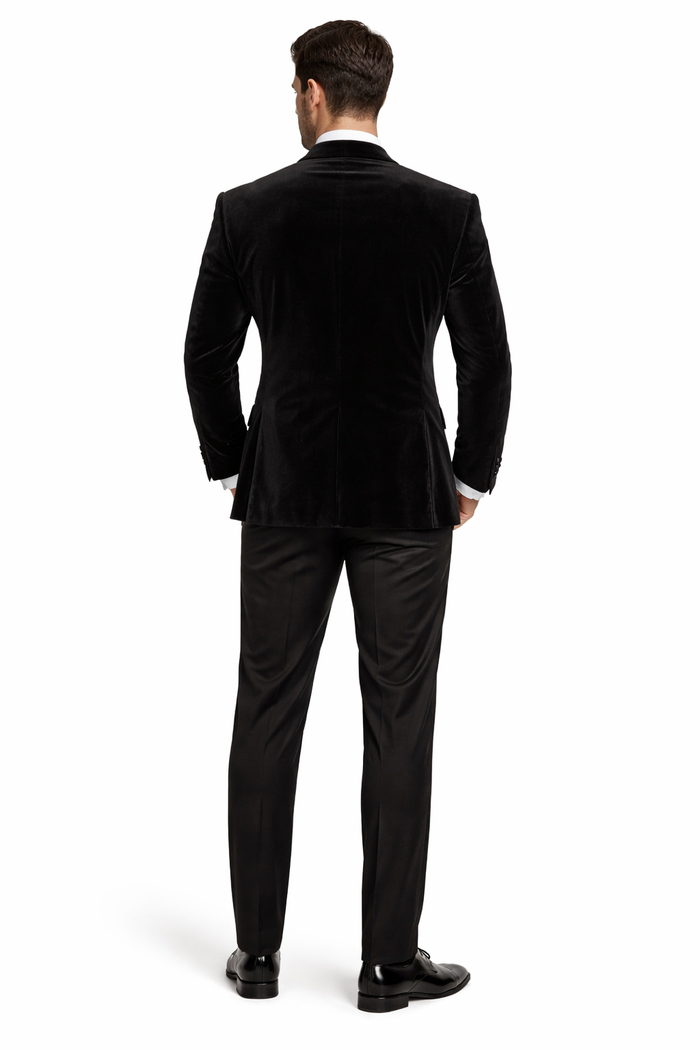 Black Men??s Suit ?? Rossi Man Leo RM1575 with Modern Sleek Fit