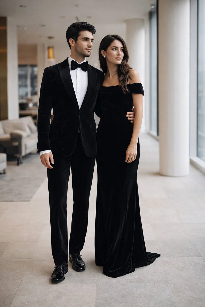 Black Men??s Suit ?? Rossi Man Leo RM1575 with Modern Sleek Fit