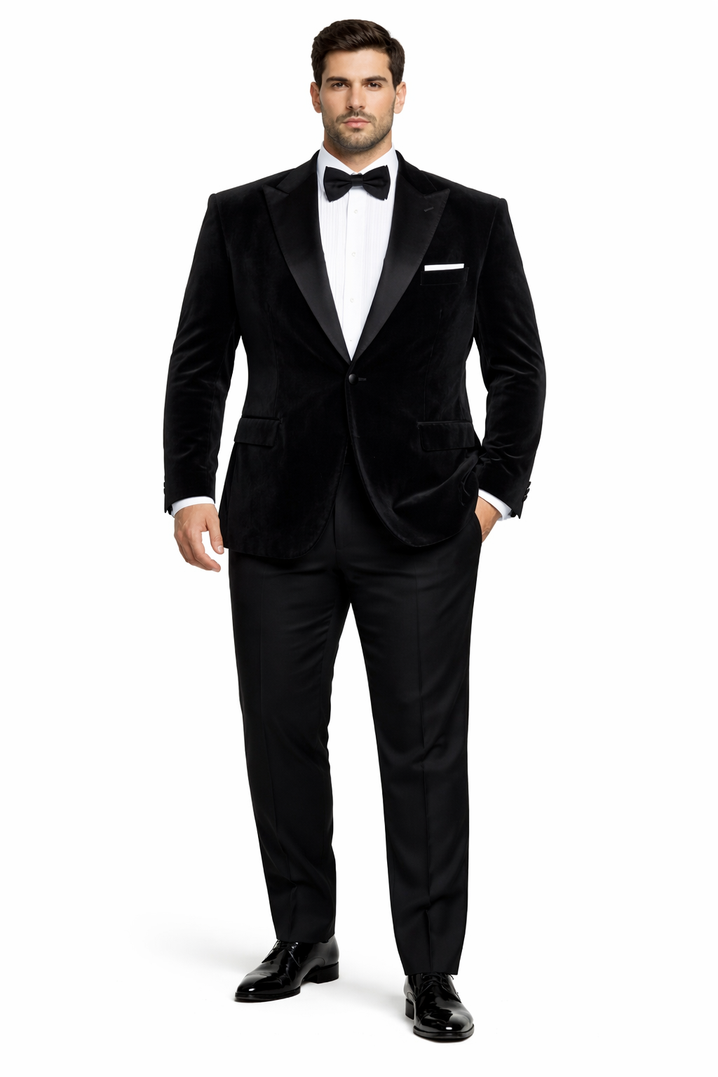 Black Men??s Suit ?? Rossi Man Leo RM1575 with Modern Sleek Fit