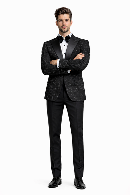 36 Black Sequin Tuxedo Blazer 36 Black Sequin Tuxedo Blazer
