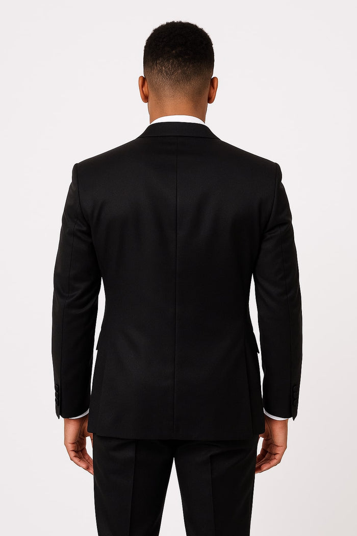 Black Satin Tuxedo Set  4-Piece Style for Weddings & Proms
