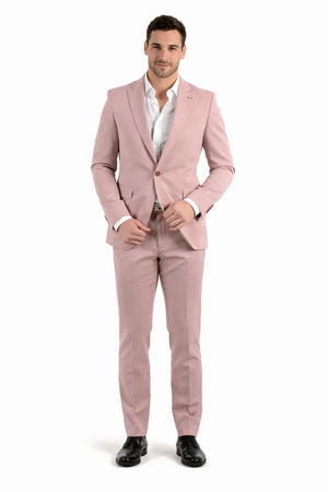 Blush Color Suit For Men - Mauve Suit - Wedding  Slim Fit Suit