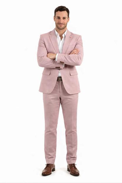 Blush Color Suit For Men - Mauve Suit - Wedding  Slim Fit Suit