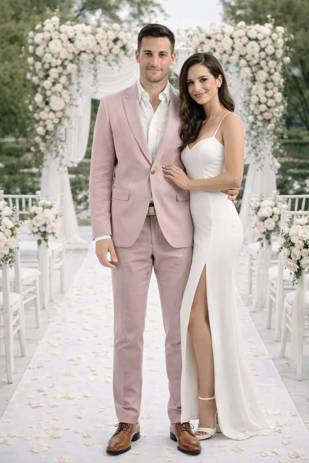 Blush Color Suit For Men - Mauve Suit - Wedding  Slim Fit Suit