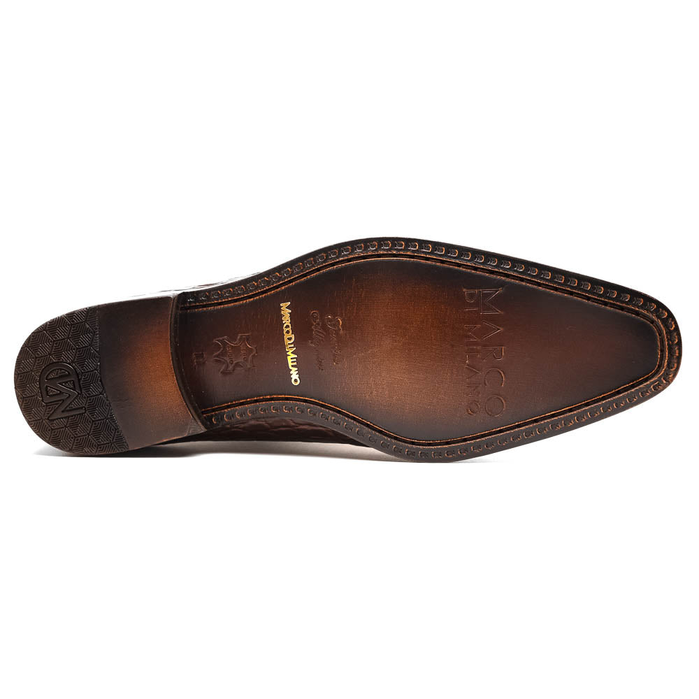 Marco Di Milano Bono Brown Alligator Wholecut Oxfords