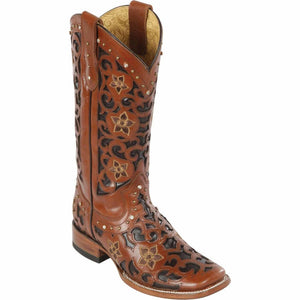 Botas de Cuero Corte Laser para Mujer en Horma Rodeo