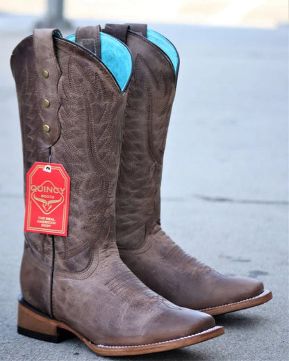 Botas de Cuero Crazy para Mujer en Horma Rodeo Cafe