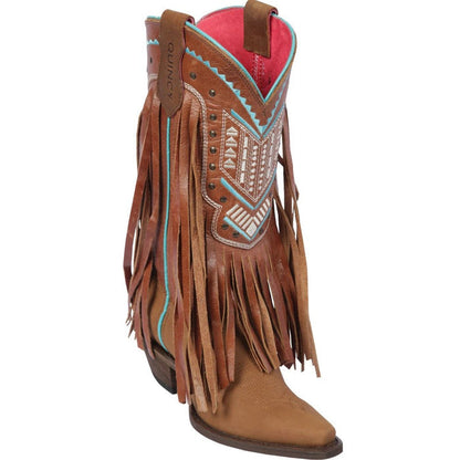 Botas de Cuero Crazy para Mujer en Punta Recortada