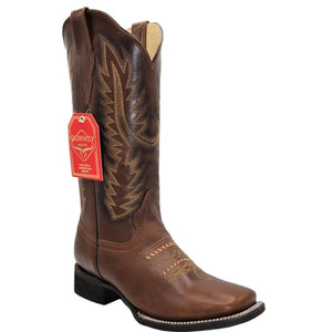 Botas Altas de Cuero Grasso para Mujer en Horma Rodeo Color Cafe