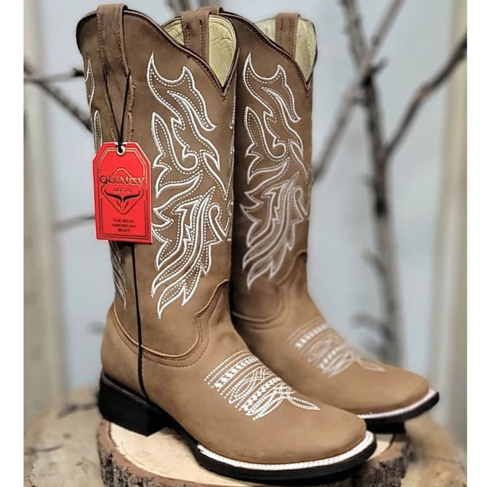 10 Botas Altas de Cuero Grasso para Mujer en Horma Rodeo Color Tan